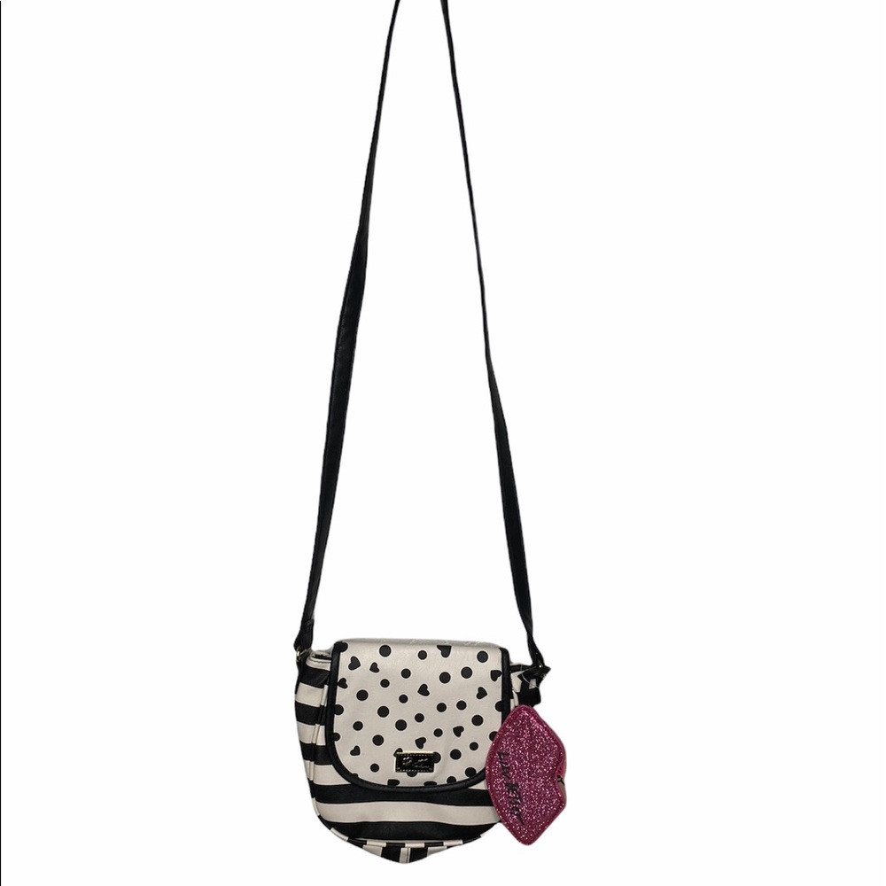 Betsey Johnson black and white crossbody